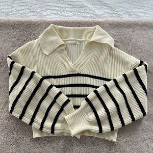 Knit collard sweater